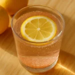Morning glass of Japanese pink salt recipe with lemon